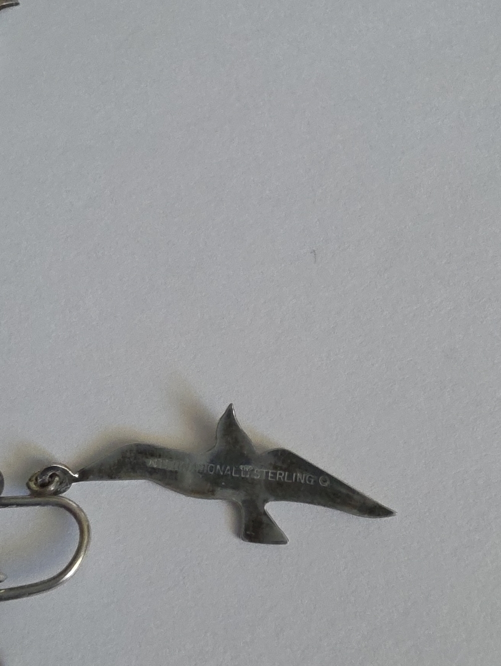 Silver Seagull Dangle Clip-On Earrings - Picture 3 of 5